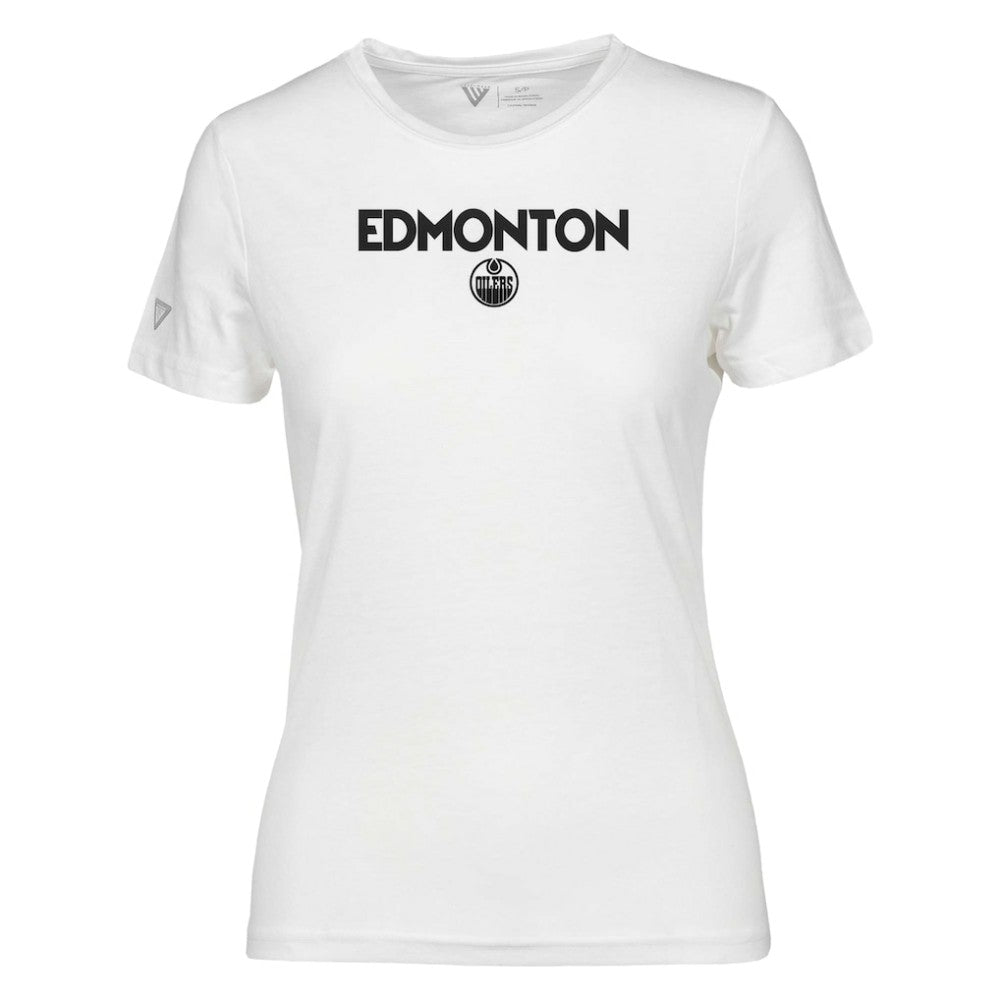 Edmonton Oilers Levelwear Women's Maddox City Capsule T-Shirt - White | NHL Lifestyle
