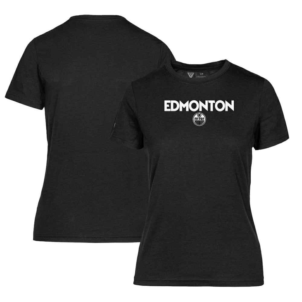 Edmonton Oilers Levelwear Women's Maddox City Capsule T-Shirt - Black | NHL Lifestyle