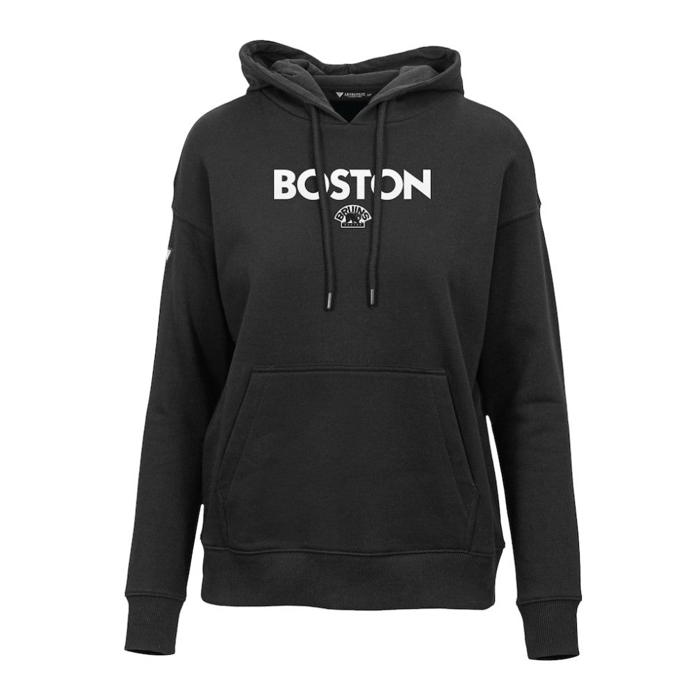 Boston Bruins Levelwear Women's Adorn City Capsule Pullover Hoodie - Black | NHL Clearance