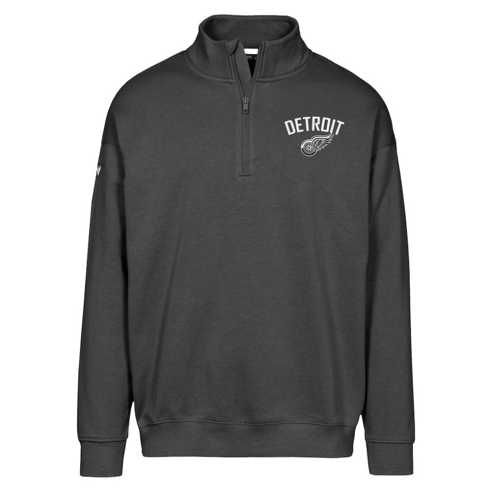 Detroit Red Wings Levelwear Murray City Capsule Quarter-Zip Sweatshirt - Black | NHL Clearance