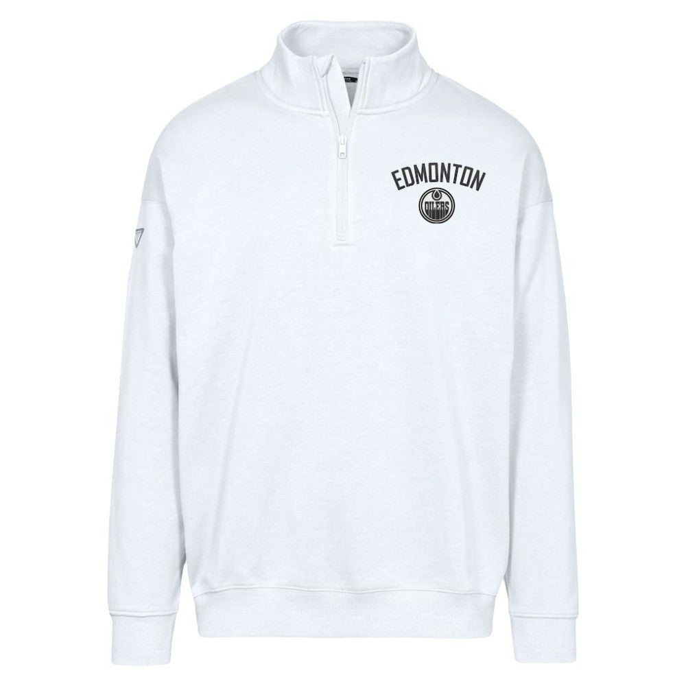 Edmonton Oilers Levelwear Murray City Capsule Quarter-Zip Sweatshirt - White | NHL Lifestyle