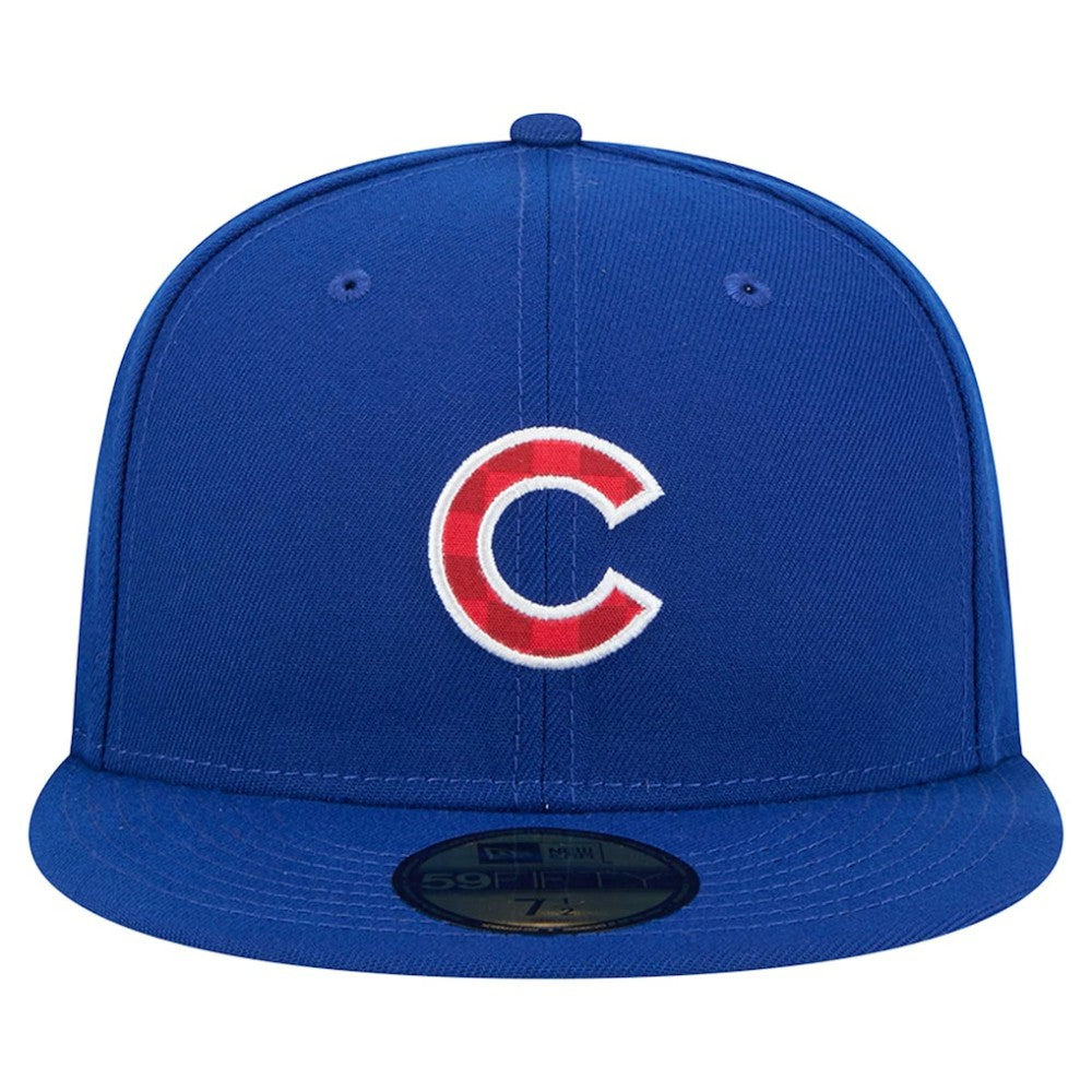 Chicago Cubs New Era Checkered Undervisor 59FIFTY Fitted Hat Outlet