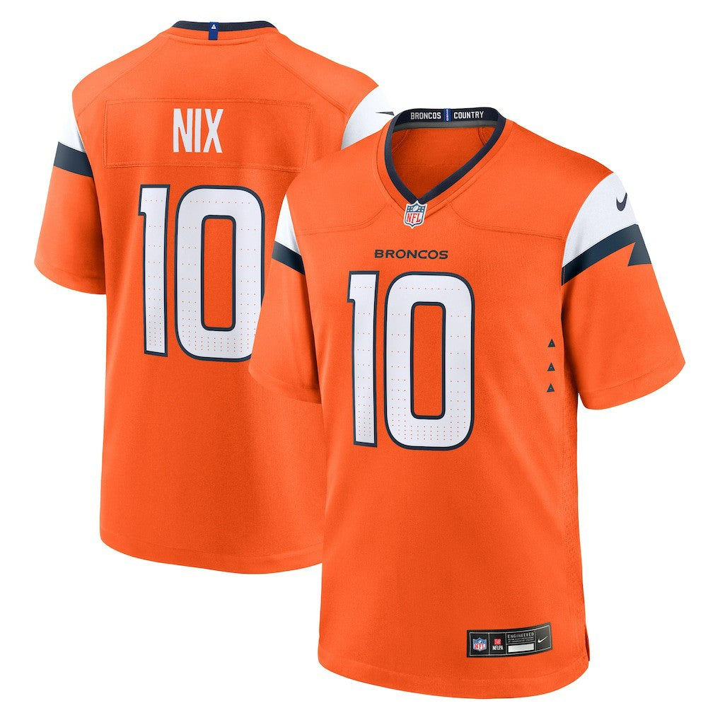Bo Nix Denver Broncos Player Game Jersey - Orange - Nike