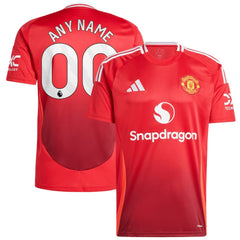 Adidas - Manchester United 2024/25 Home Replica Custom Jersey - Red
