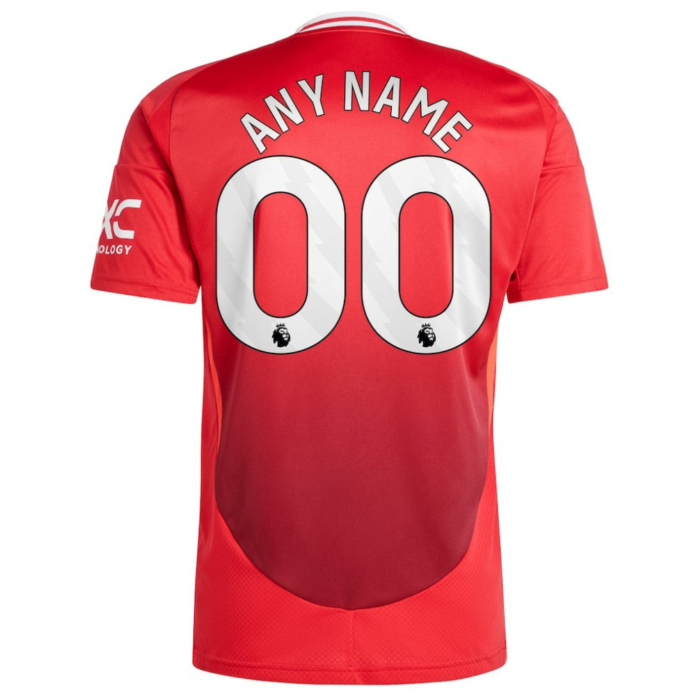 Adidas - Manchester United 2024/25 Home Replica Custom Jersey - Red