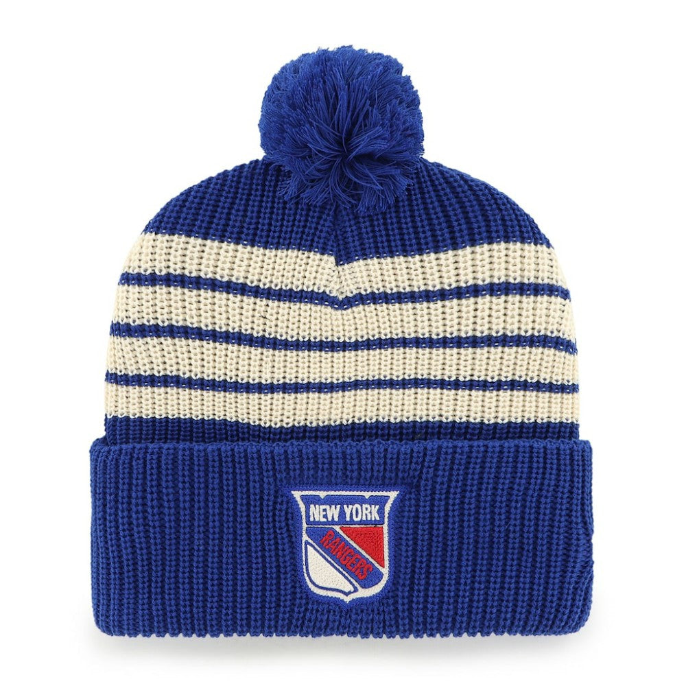 New York Rangers '47 Old Time Hockey Barn Cuffed Knit Hat with Pom - Blue | 47 brand online