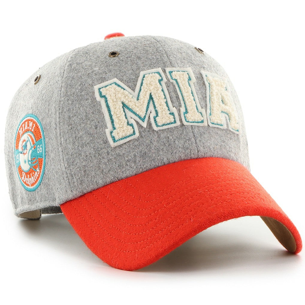 Miami Dolphins Stoney Clover Lane x '47 Unisex Block Clean Up Adjustable Hat - Gray/Orange - 47 brand
