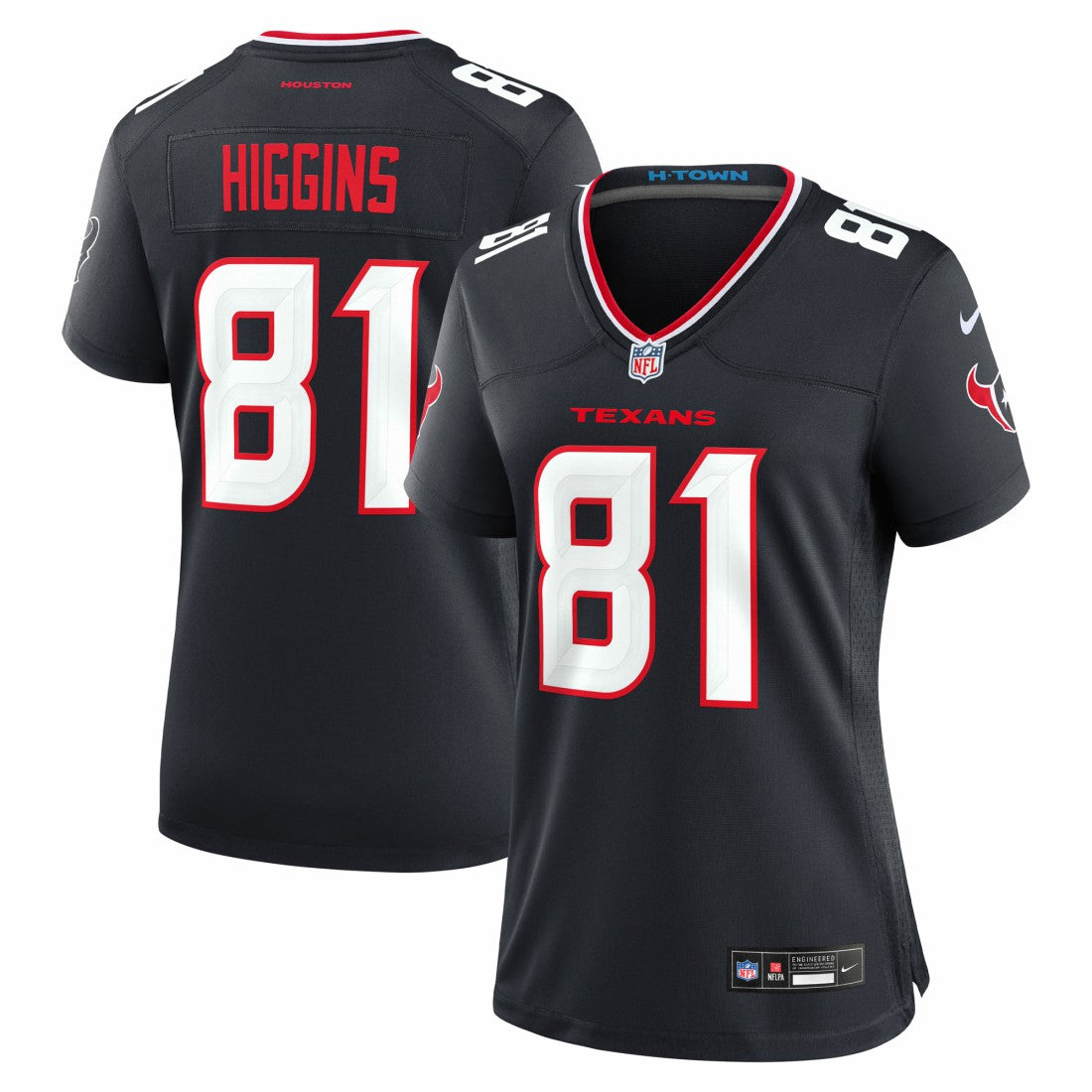 Jayden Higgins Houston Texans Women's Game Jersey - Navy - Nike