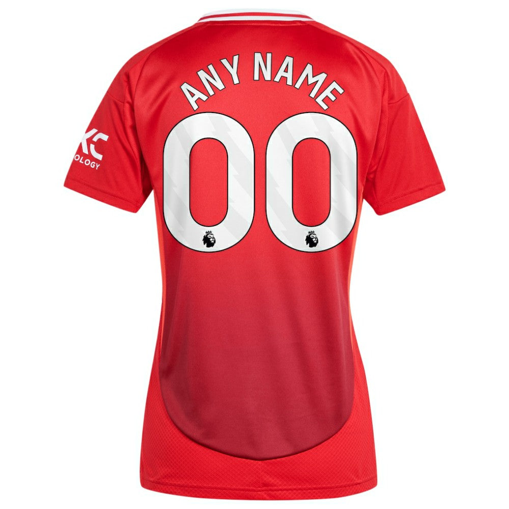 Adidas - Manchester United Women's 2024/25 Home Replica Custom Jersey - Red