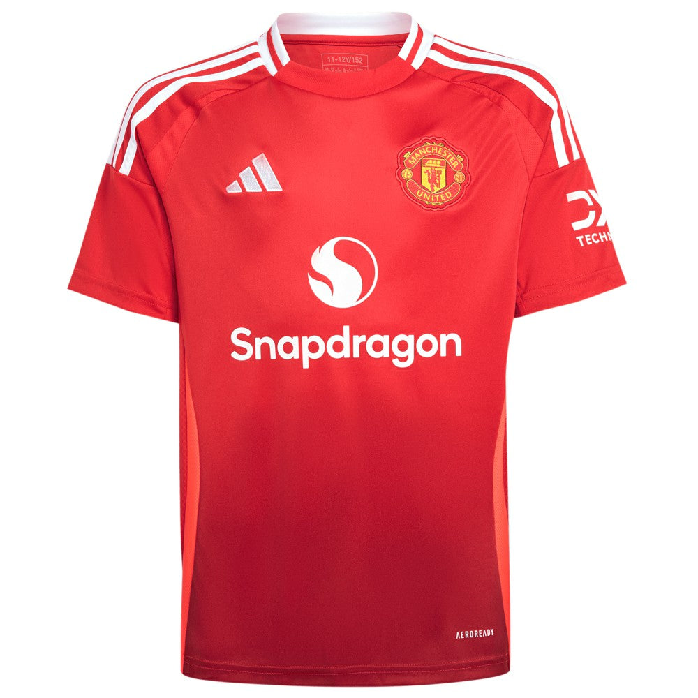 Adidas - Manchester United Youth 2024/25 Home Replica Custom Jersey - Red