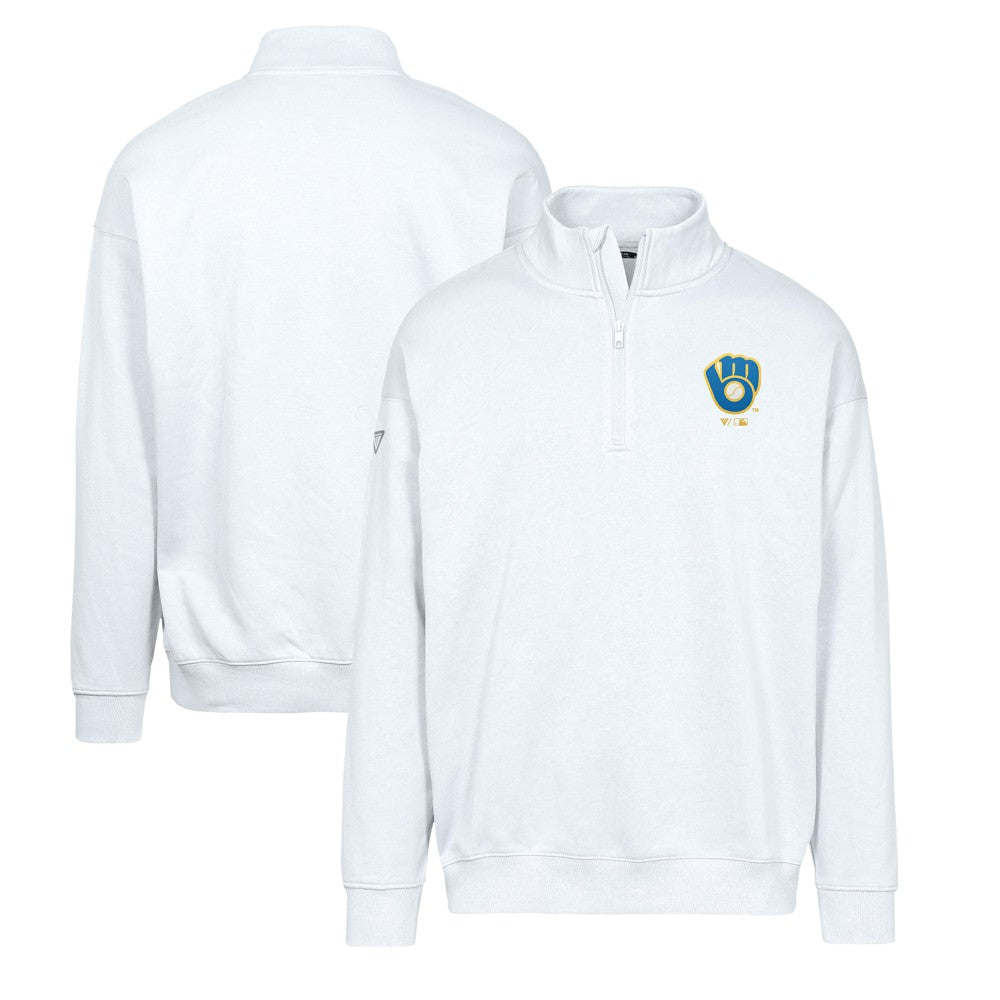 Milwaukee Brewers Levelwear Murray Core Logo Quarter-Zip Pullover Top Outlet