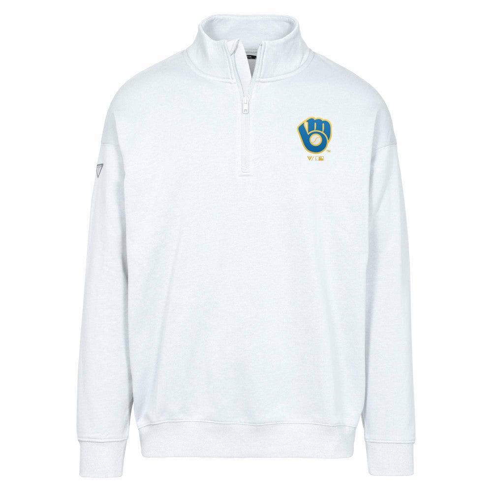 Milwaukee Brewers Levelwear Murray Core Logo Quarter-Zip Pullover Top Outlet
