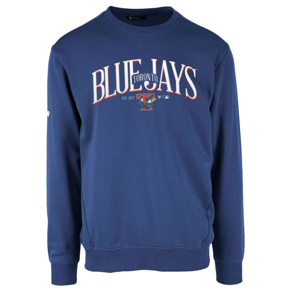 Toronto Blue Jays Levelwear Zane Cooperstown Collection Retro Spellout Pullover Sweatshirt Discount