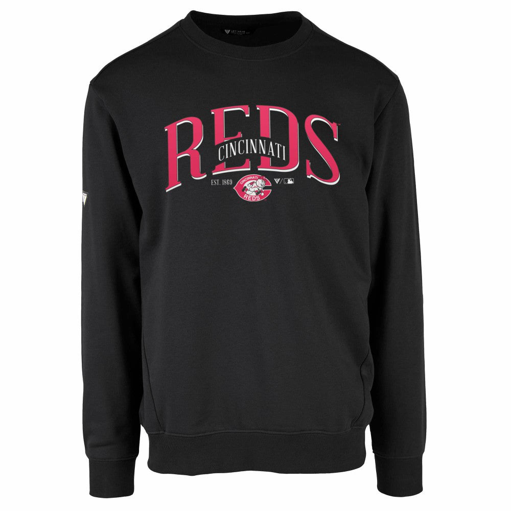 Cincinnati Reds Levelwear Zane Cooperstown Collection Retro Spellout Pullover Sweatshirt for sale