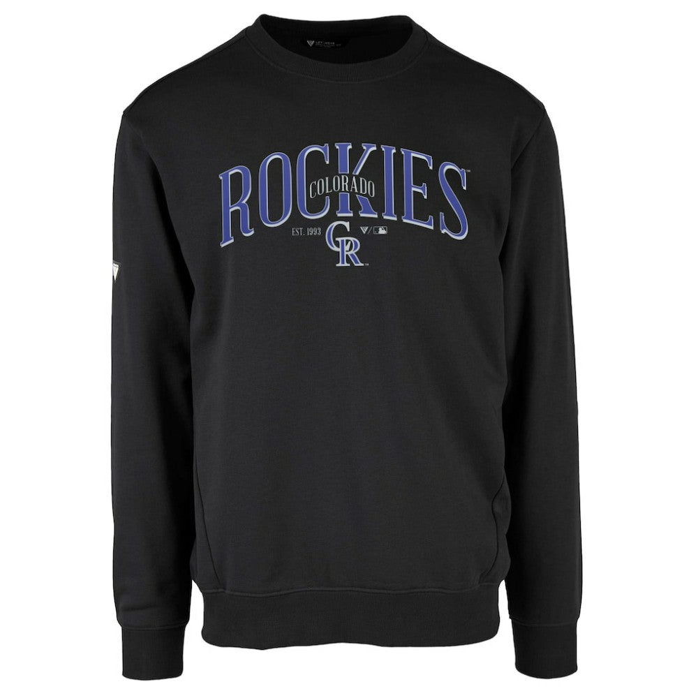 Colorado Rockies Levelwear Zane Cooperstown Collection Retro Spellout Pullover Sweatshirt for sale