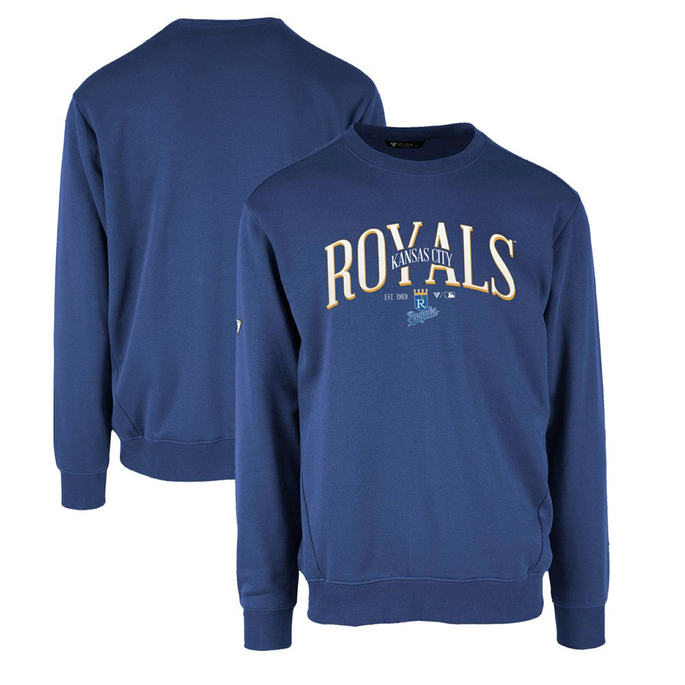 Kansas City Royals Levelwear Zane Cooperstown Collection Retro Spellout Pullover Sweatshirt Outlet