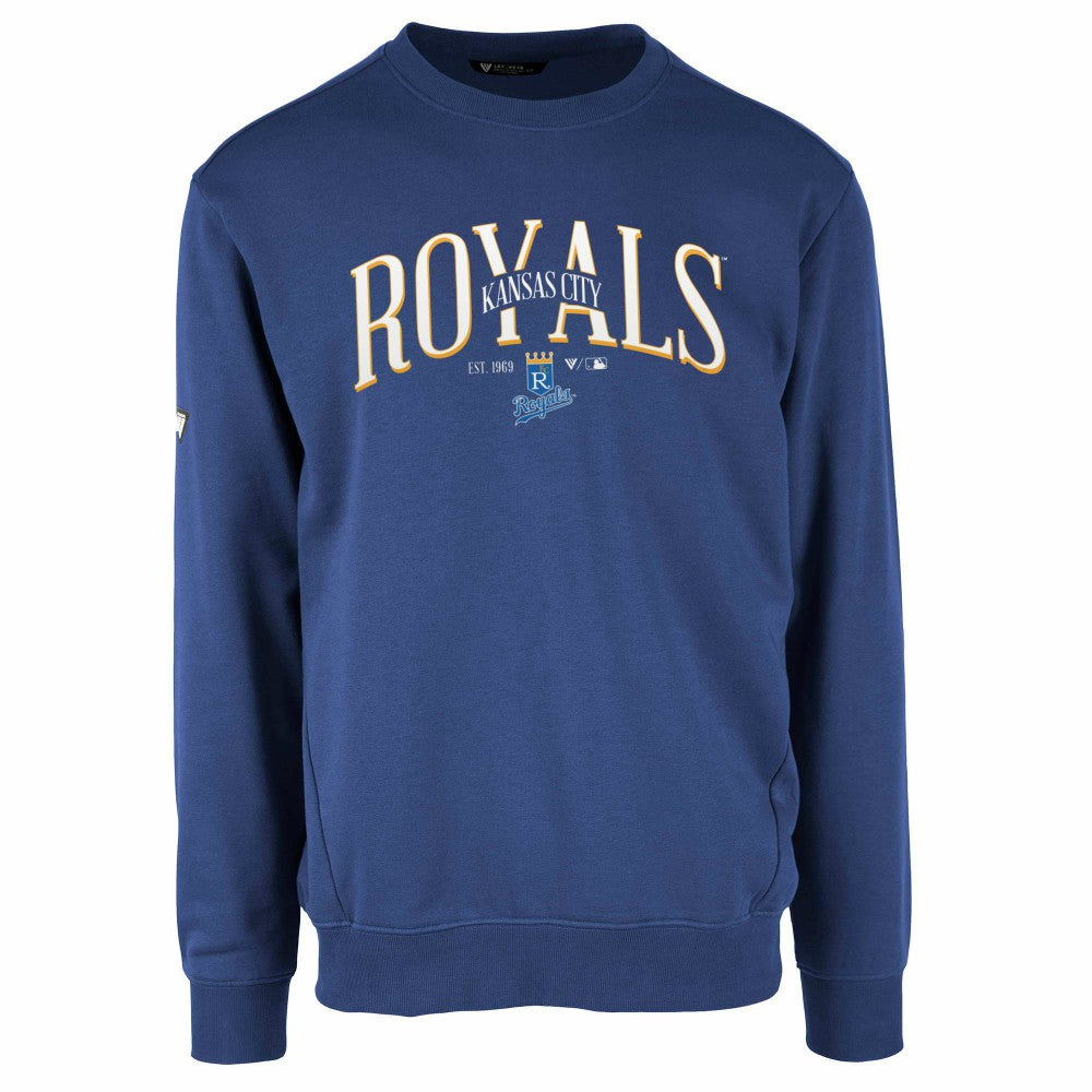 Kansas City Royals Levelwear Zane Cooperstown Collection Retro Spellout Pullover Sweatshirt Outlet