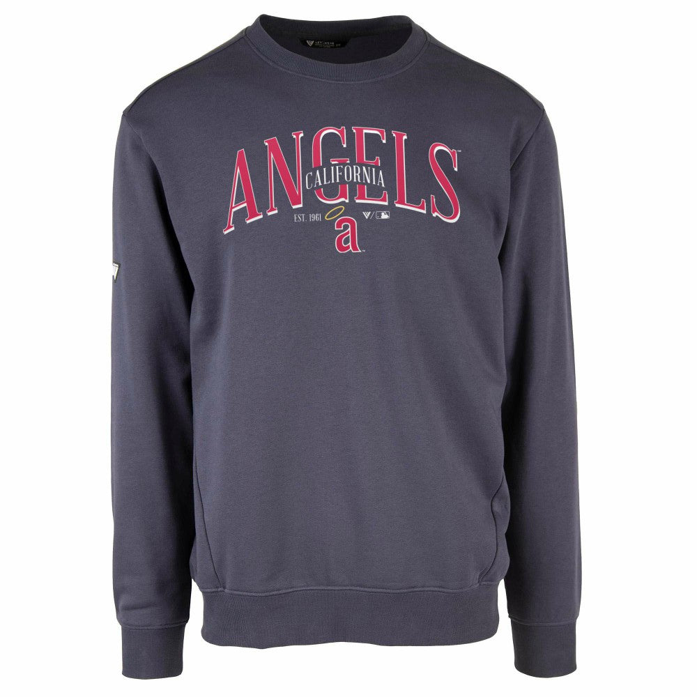 Los Angeles Angels Levelwear Zane Cooperstown Collection Retro Spellout Pullover Sweatshirt Near Me