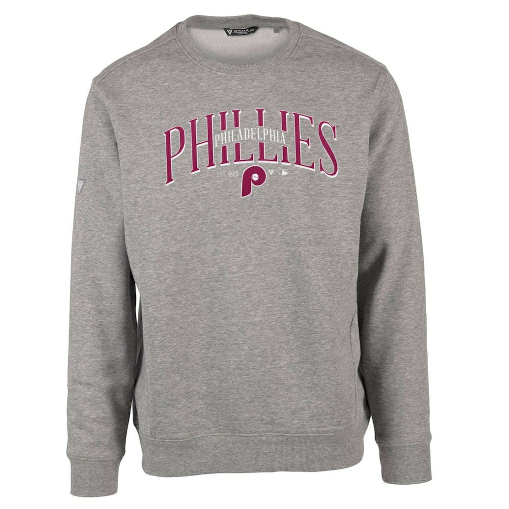 Philadelphia Phillies Levelwear Zane Cooperstown Collection Retro Spellout Pullover Sweatshirt Sale