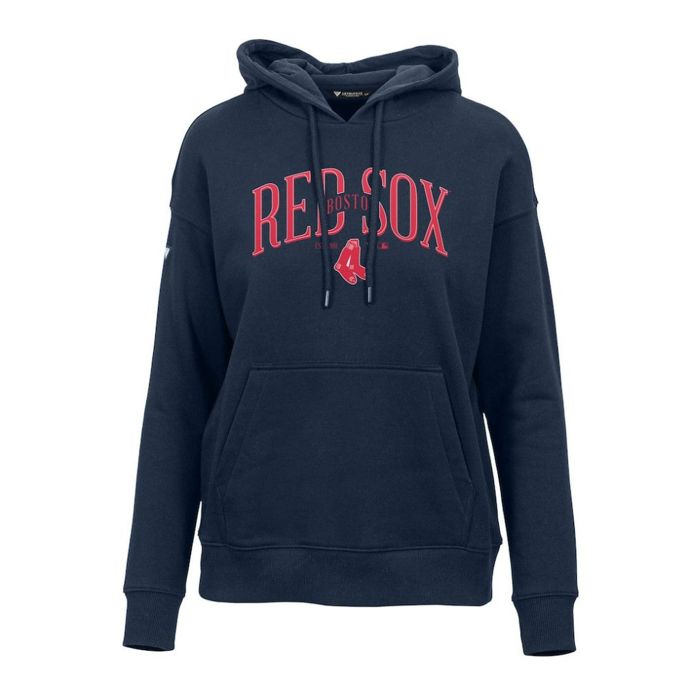 Boston Red Sox Levelwear Women's Adorn Cooperstown Collection Retro Spellout Pullover Hoodie Outlet