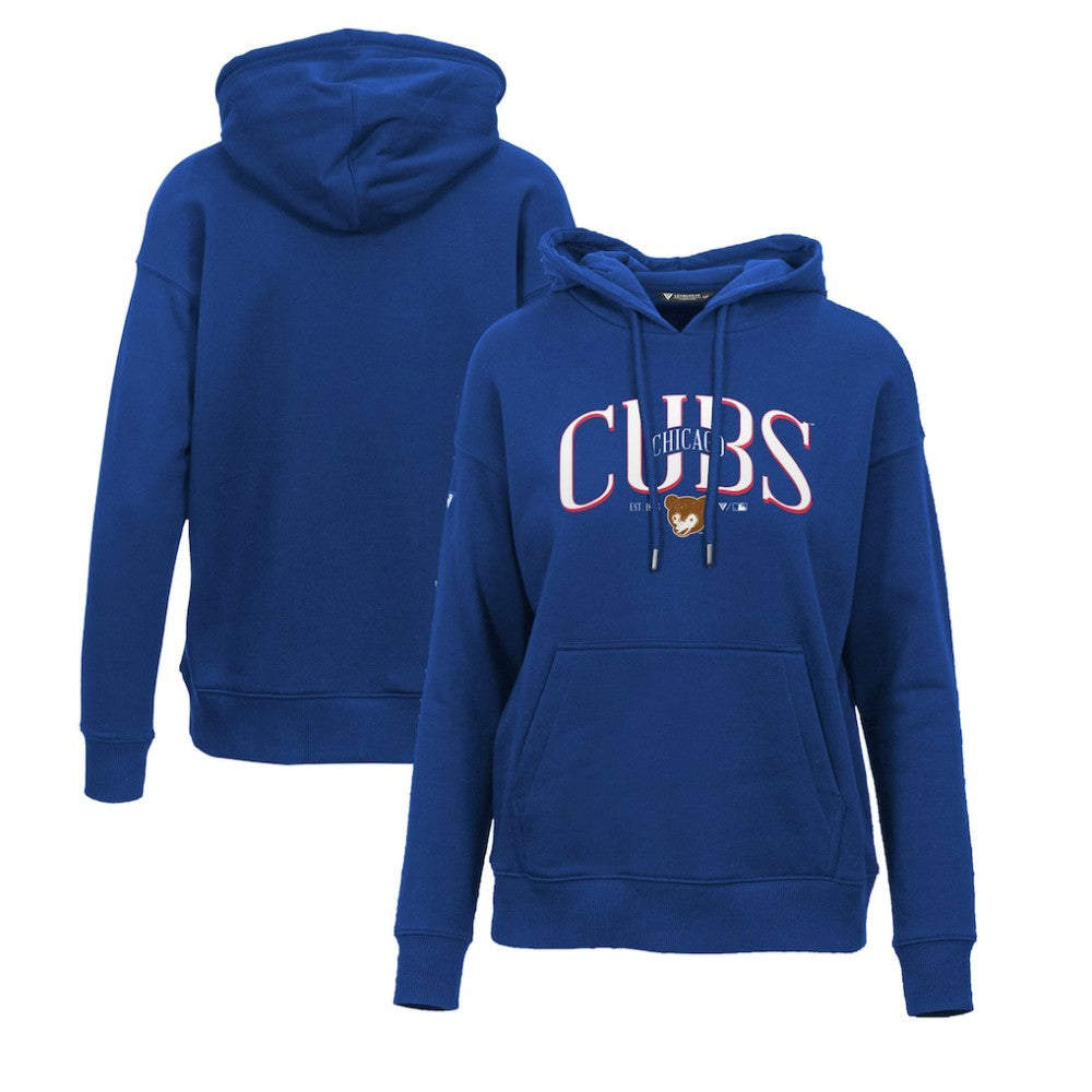 Chicago Cubs Levelwear Women's Adorn Cooperstown Collection Retro Spellout Pullover Hoodie Discount