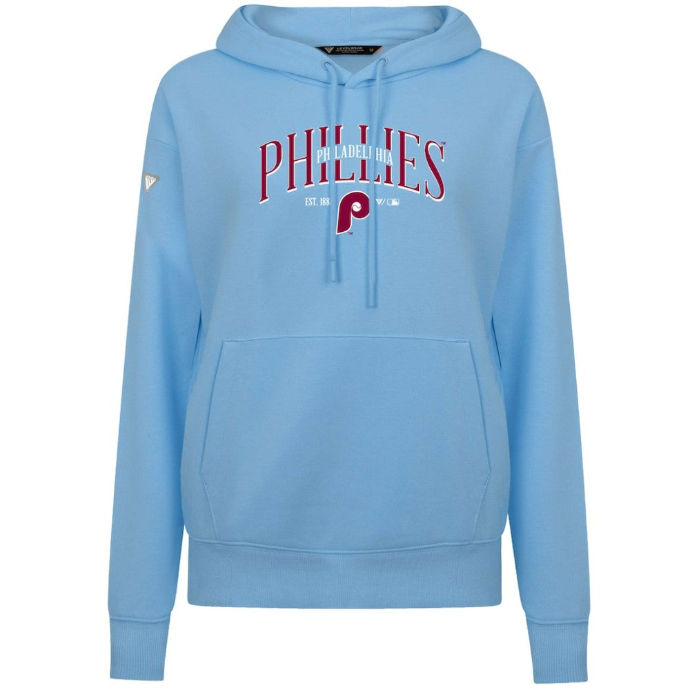 Philadelphia Phillies Levelwear Women's Adorn Cooperstown Collection Retro Spellout Pullover Hoodie Sale