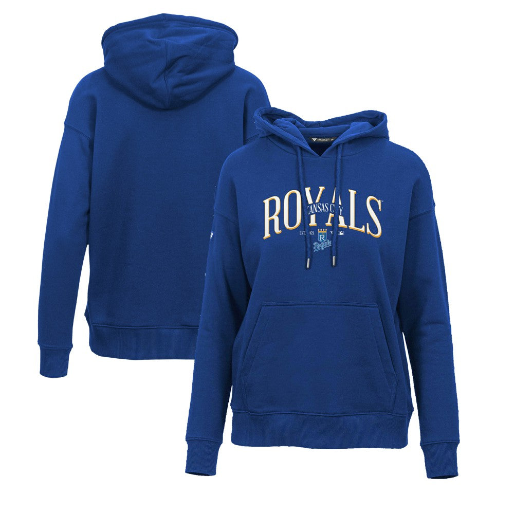 Kansas City Royals Levelwear Women's Adorn Cooperstown Collection Retro Spellout Pullover Hoodie Sale