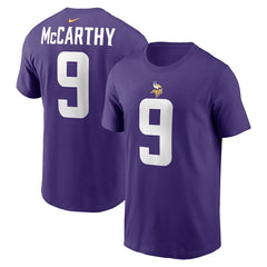 J.J. McCarthy Minnesota Vikings Name & Number T-Shirt - Purple - Nike