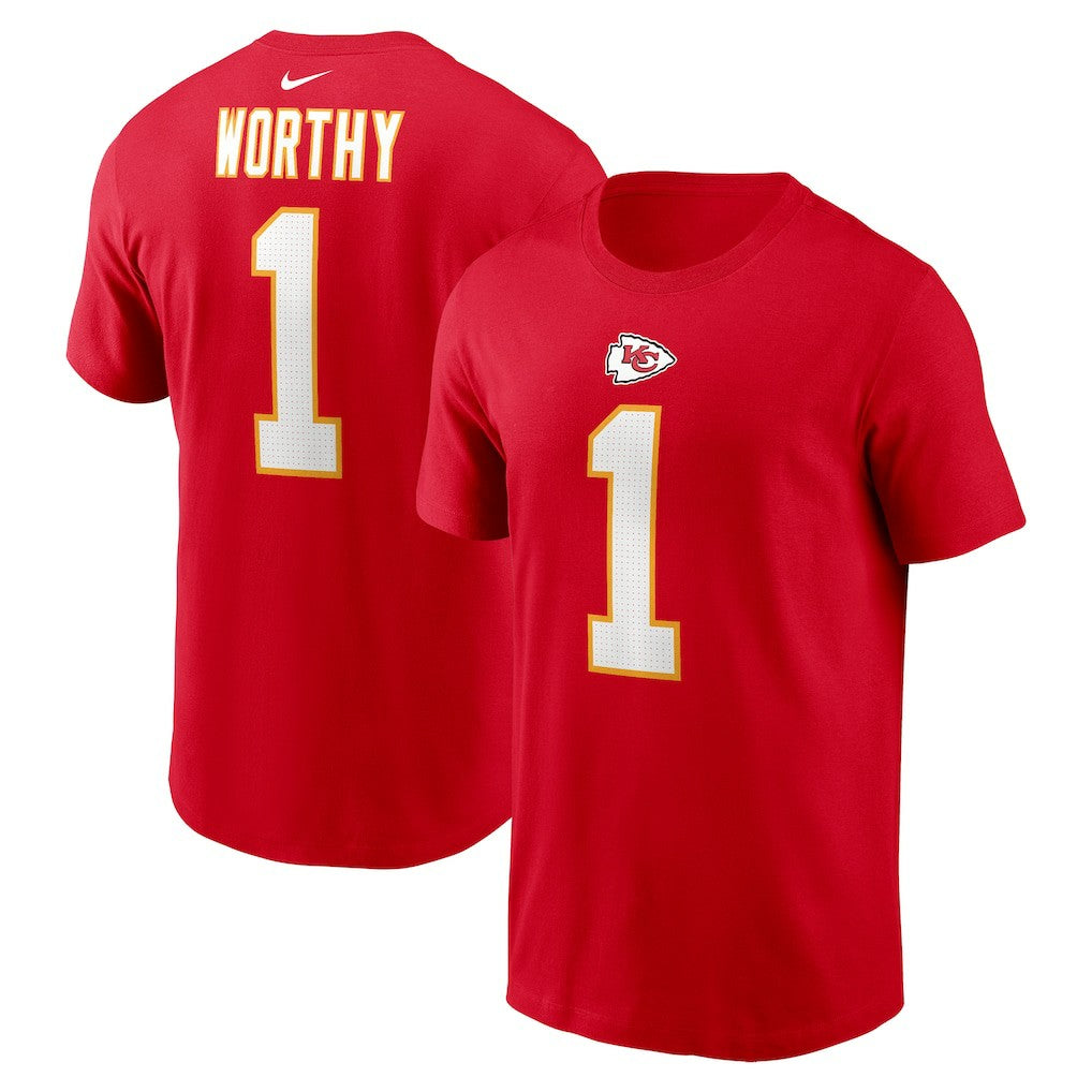 Xavier Worthy Kansas City Chiefs Name & Number T-Shirt - Red - Nike