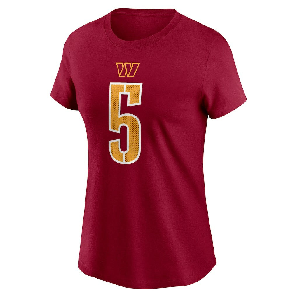 Jayden Daniels Washington Commanders Women's Name & Number T-Shirt - Burgundy - Nike