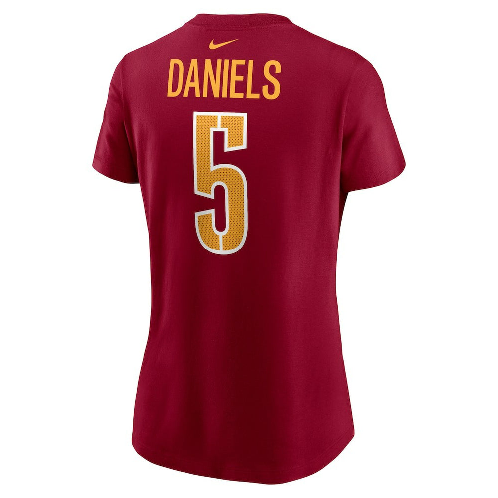 Jayden Daniels Washington Commanders Women's Name & Number T-Shirt - Burgundy - Nike