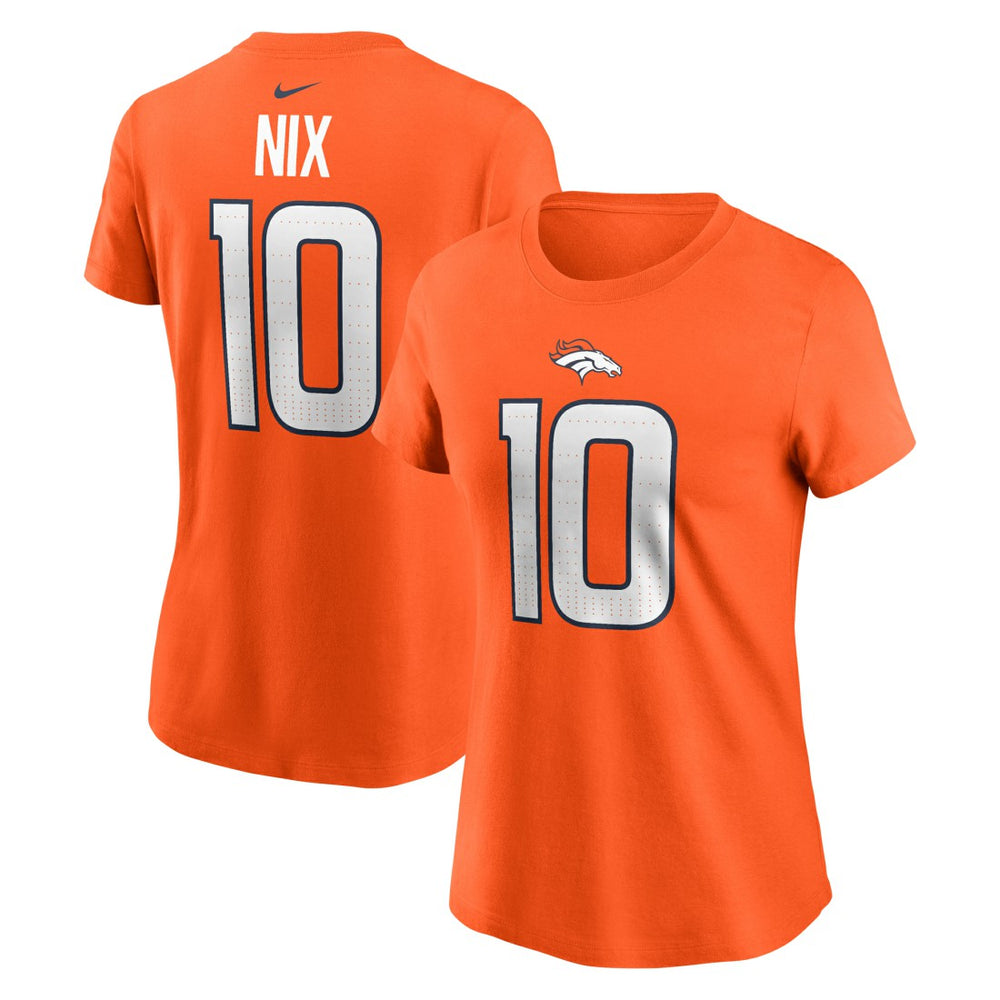 Bo Nix Denver Broncos Women's Name & Number T-Shirt - Orange - Nike
