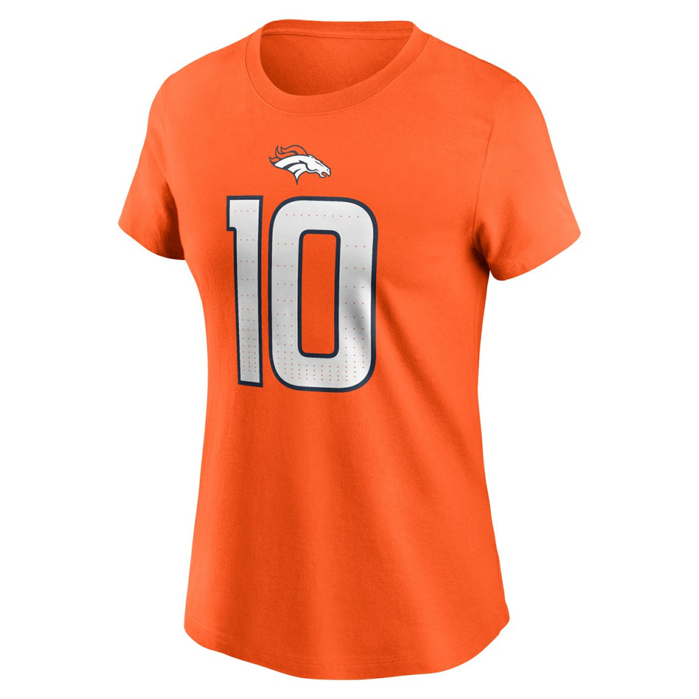 Bo Nix Denver Broncos Women's Name & Number T-Shirt - Orange - Nike