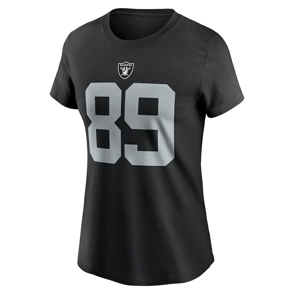 Brock Bowers Las Vegas Raiders Women's Player Name & Number T-Shirt - Black - Nike