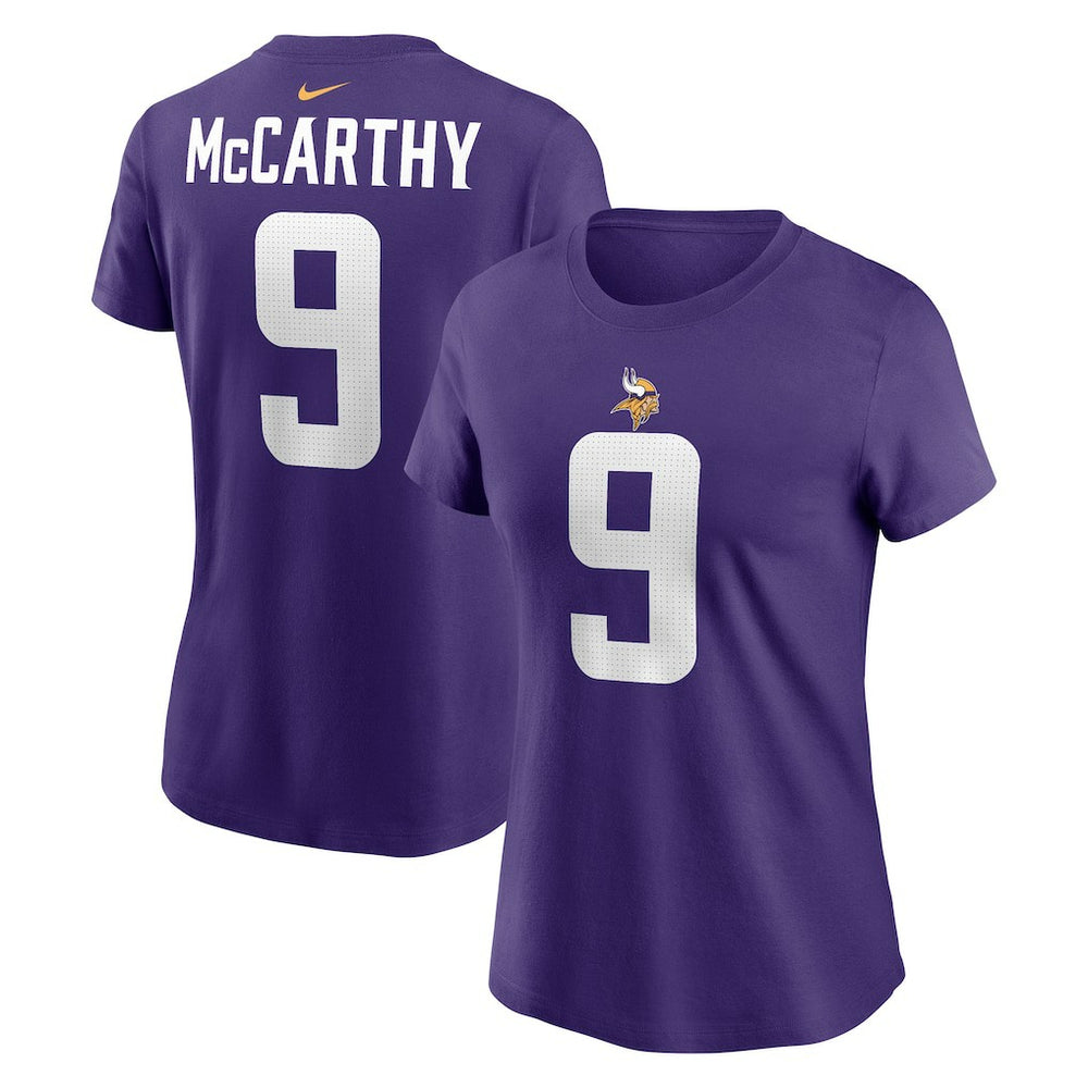 J.J. McCarthy Minnesota Vikings Women's Name & Number T-Shirt - Purple - Nike