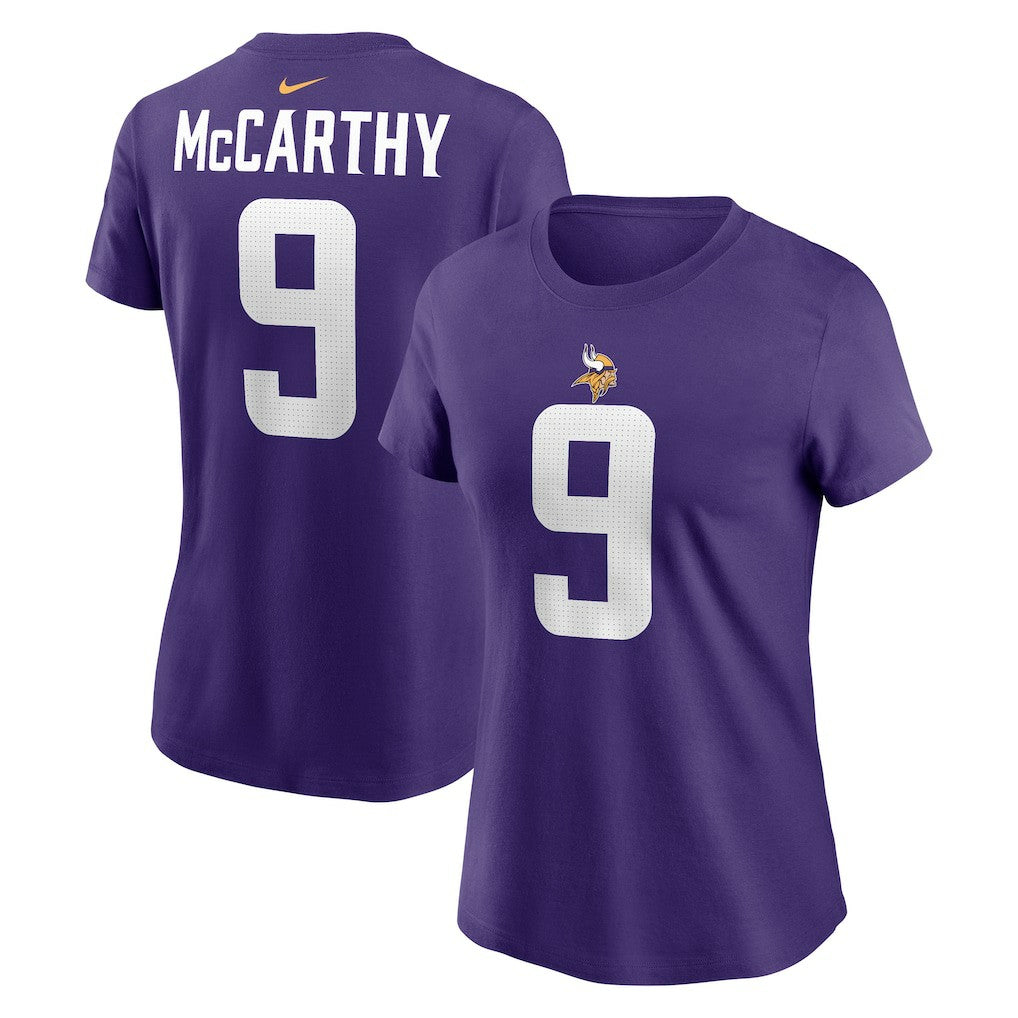 J.J. McCarthy Minnesota Vikings Women's Name & Number T-Shirt - Purple - Nike
