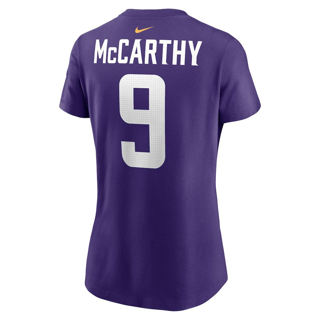 J.J. McCarthy Minnesota Vikings Women's Name & Number T-Shirt - Purple - Nike