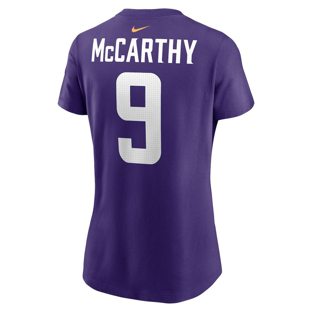 J.J. McCarthy Minnesota Vikings Women's Name & Number T-Shirt - Purple - Nike