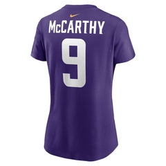 J.J. McCarthy Minnesota Vikings Women's Name & Number T-Shirt - Purple - Nike