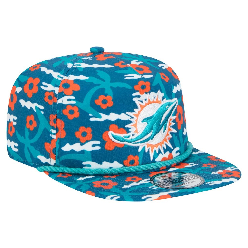 Miami Dolphins New Era Wakey Wakey Golfer Snapback Hat - Aqua - NFL