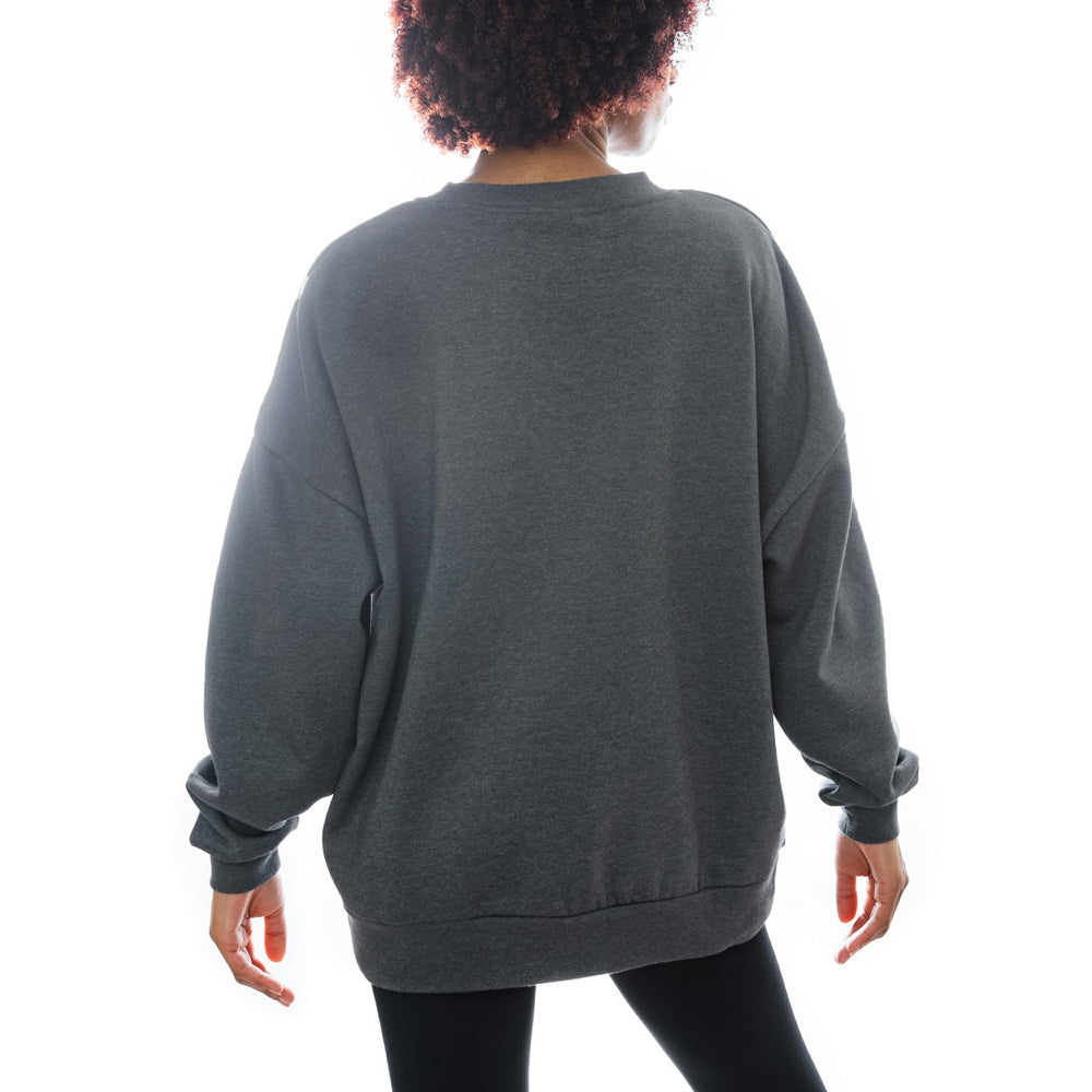 Houston Texans Gameday Couture Women's Oversized Long Weekend Premium Fleece Drop Shoulder Pullover Sweatshirt - Charcoal - NFL