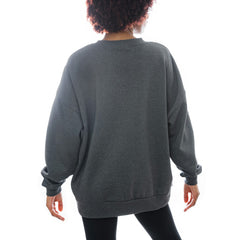 Houston Texans Gameday Couture Women's Oversized Long Weekend Premium Fleece Drop Shoulder Pullover Sweatshirt - Charcoal - NFL