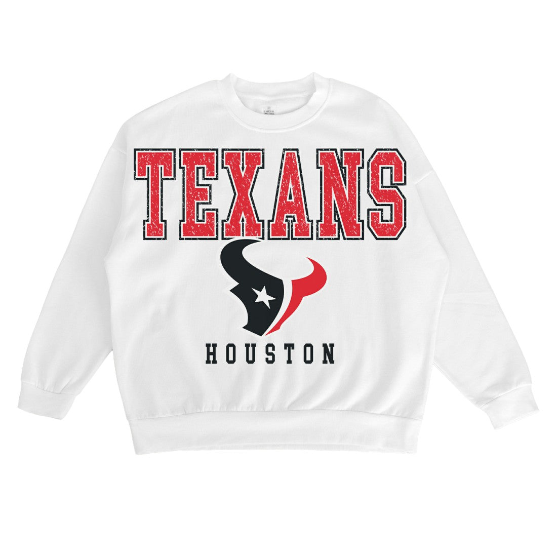 Houston Texans Gameday Couture Women's Sunday Drives Oversized Crewneck Pullover Sweatshirt - White - NFL