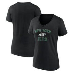 New York Jets Women's Victory Arch V-Neck T-Shirt - Black - NFL