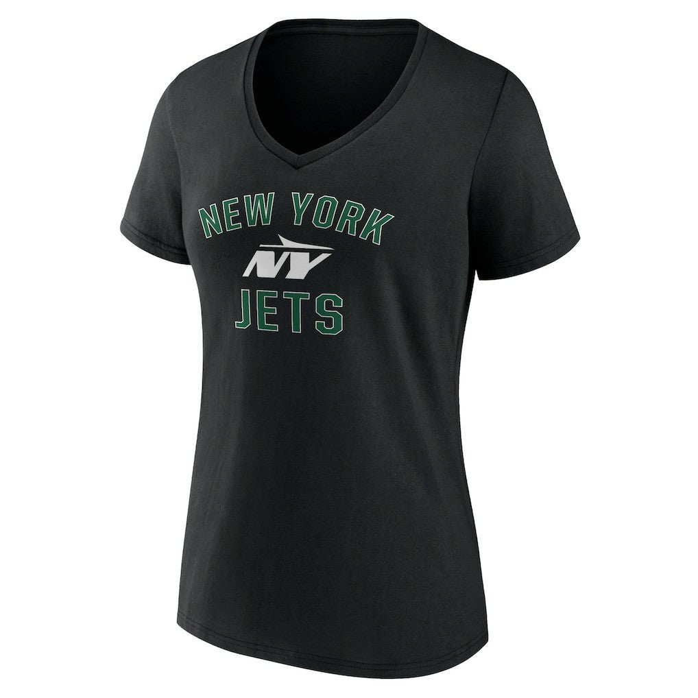 New York Jets Women's Victory Arch V-Neck T-Shirt - Black - NFL