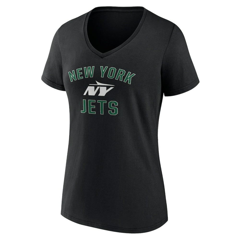New York Jets Women's Victory Arch V-Neck T-Shirt - Black - NFL
