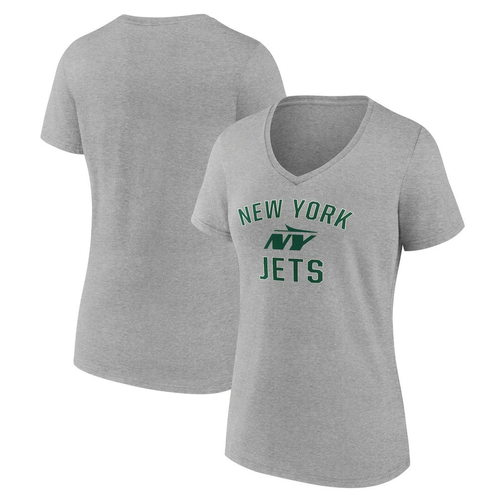 New York Jets Women's Victory Arch V-Neck T-Shirt - Gray - NFL