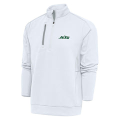 New York Jets Antigua Generation Quarter-Zip Pullover Top - White - NFL