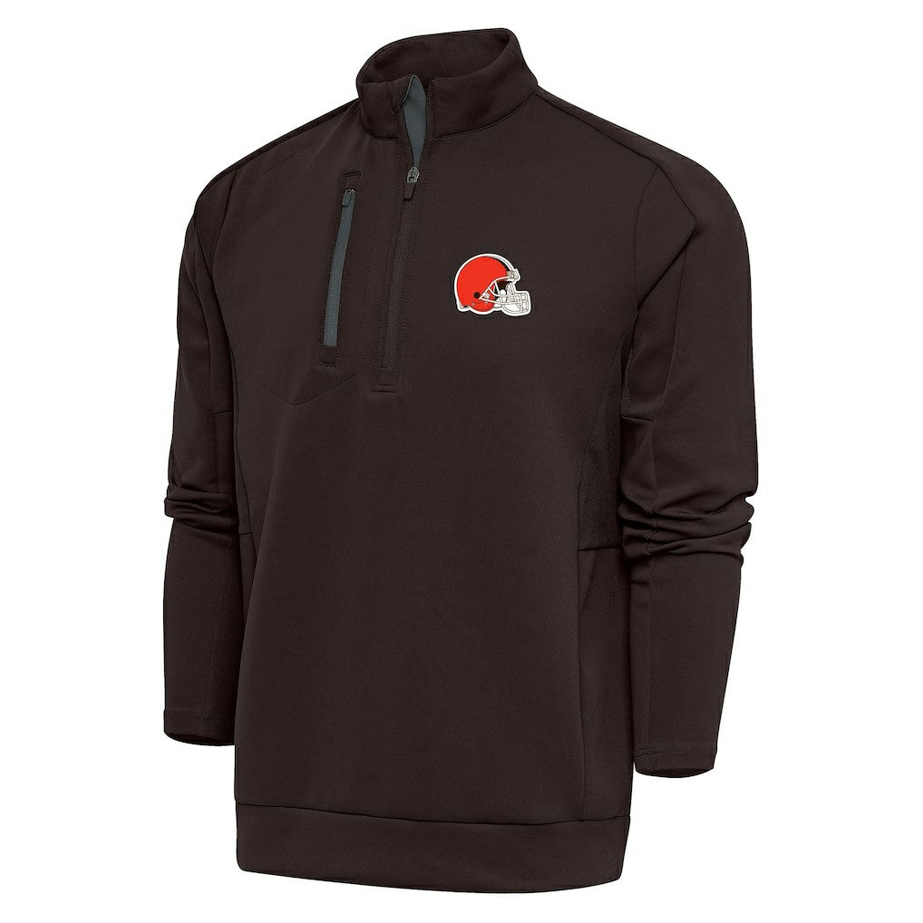 Cleveland Browns Antigua Generation Quarter-Zip Pullover Top - Brown - NFL