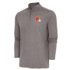 Cleveland Browns Antigua Hunk Quarter-Zip Pullover Top - Brown - NFL